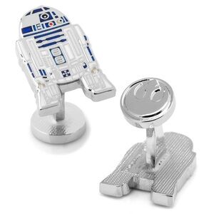 R2-D2 Silver and Blue Cufflinks
